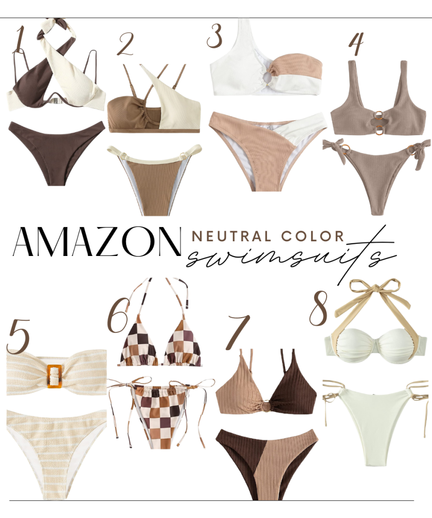 Best Amazon Swimsuits for Women-Neutral Color Swimsuits