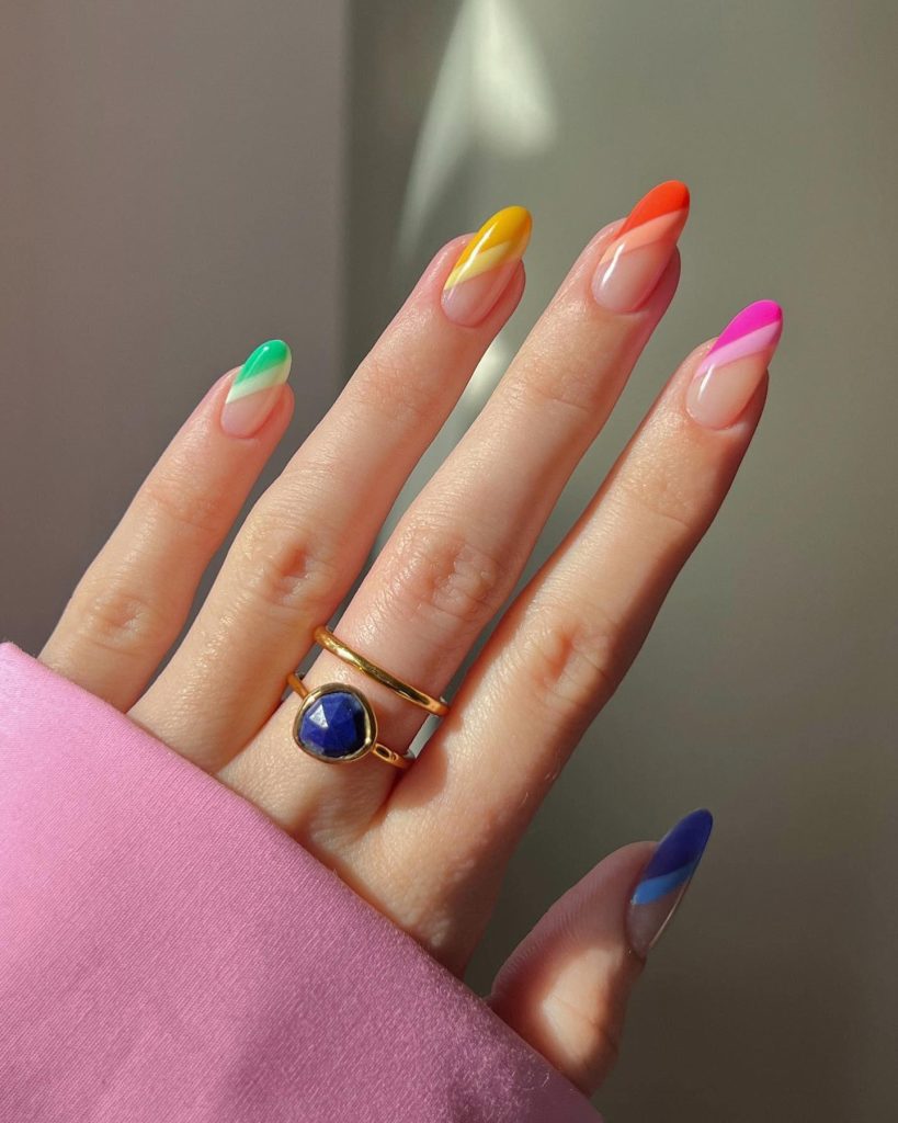 Double Side Tip Rainbow Nails