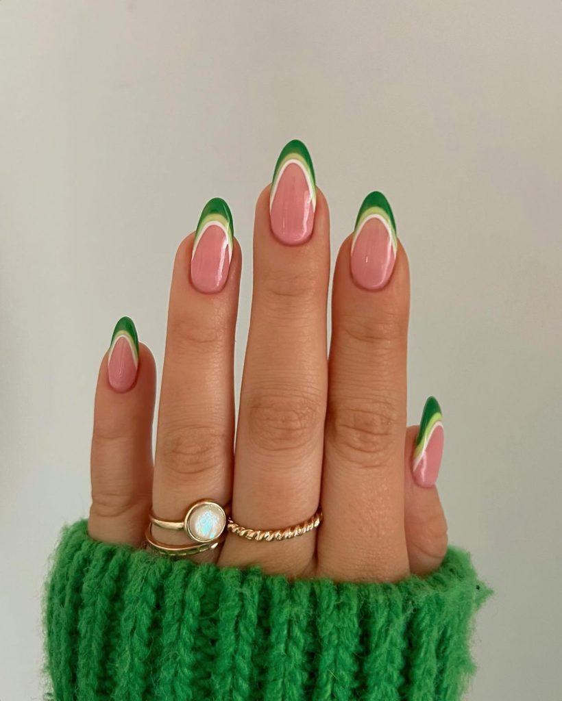 Green Double French Tips
