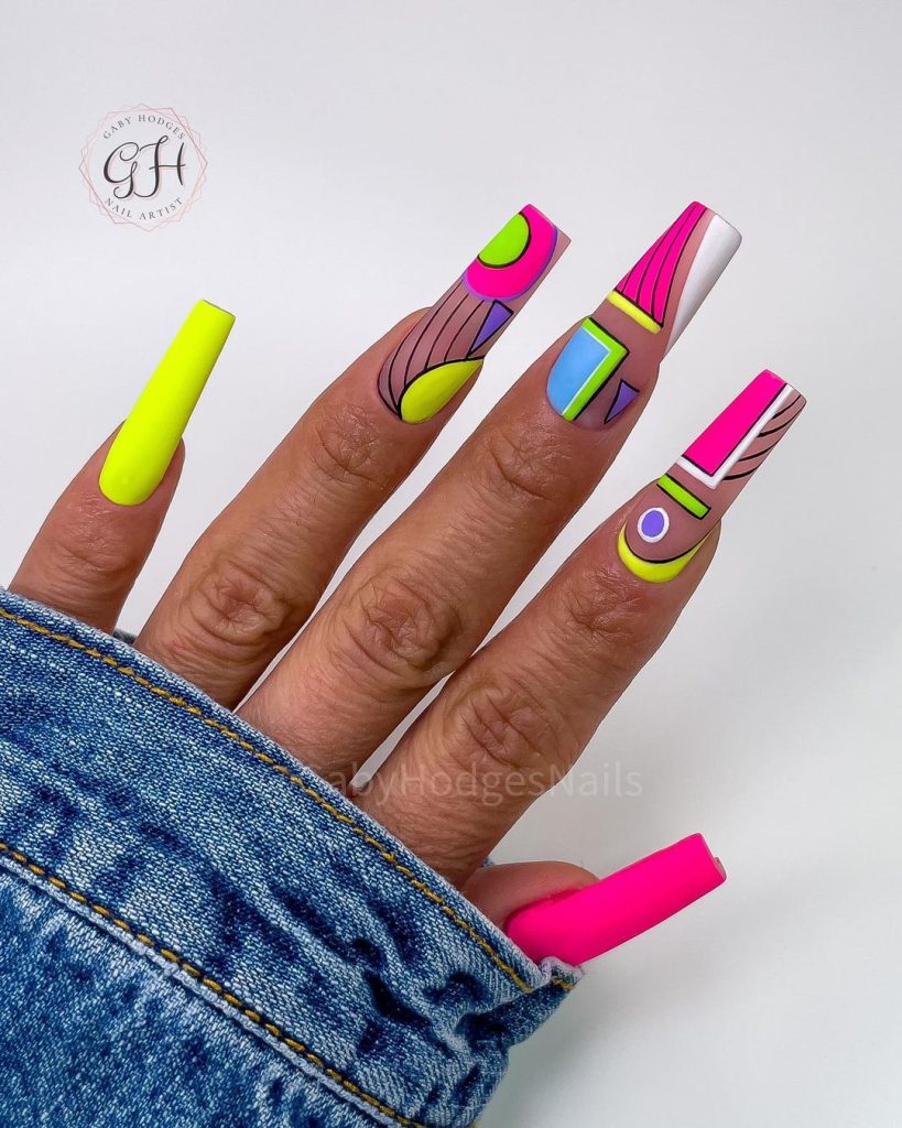 abstract art nails