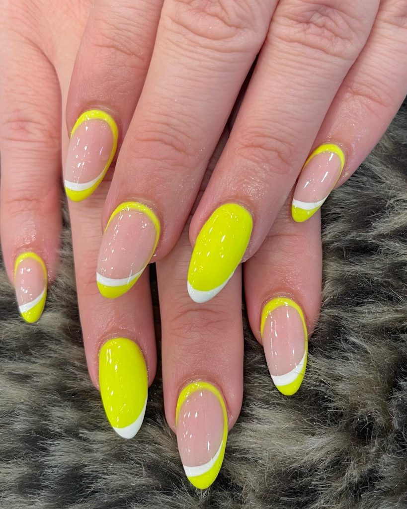 lemon french tip nails