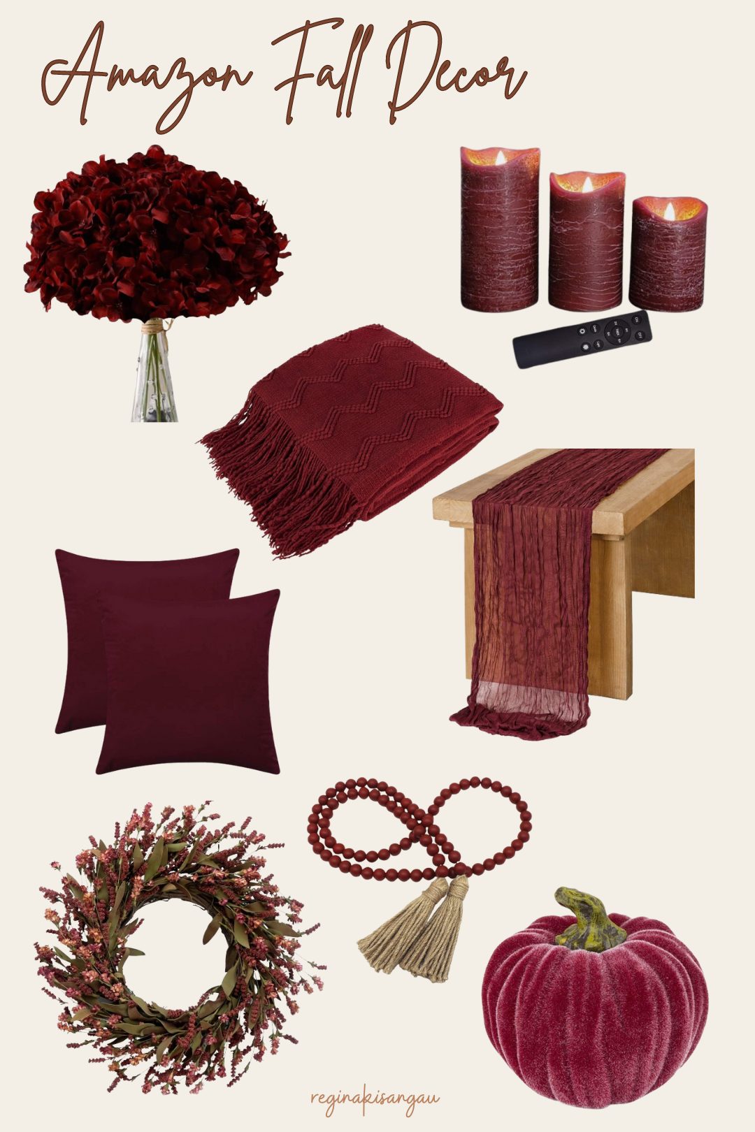 Burgundy fall decor