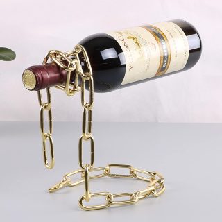 20 Decorative Wine Bottle Holders That Are Cute And Quirky   Floating Chain Wine Bottle Holder 320x320 