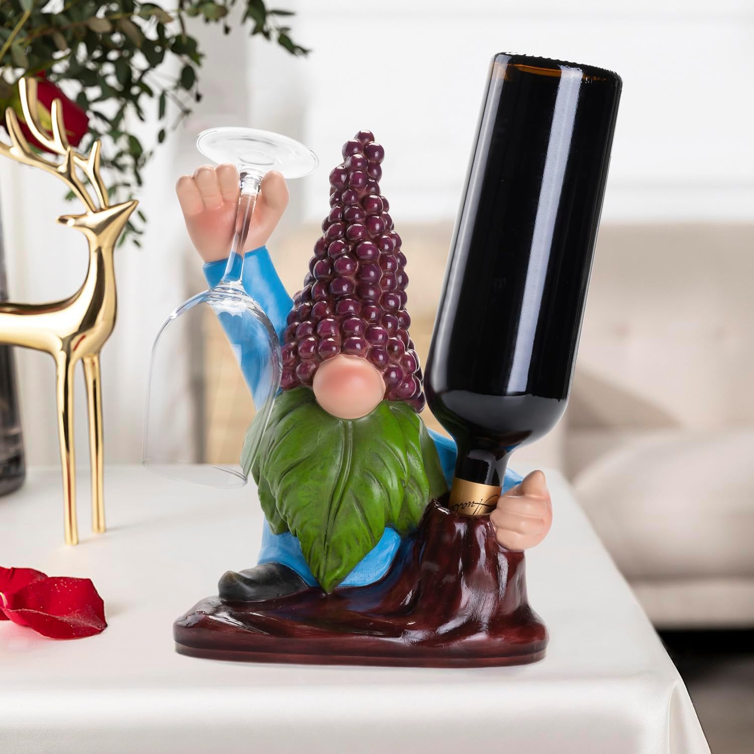 20 Decorative Wine Bottle Holders That Are Cute And Quirky   Gnome Wine Bottle Holder 