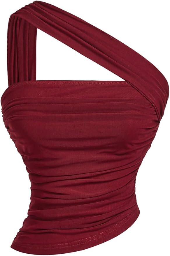One-shoulder going out tops amazon
