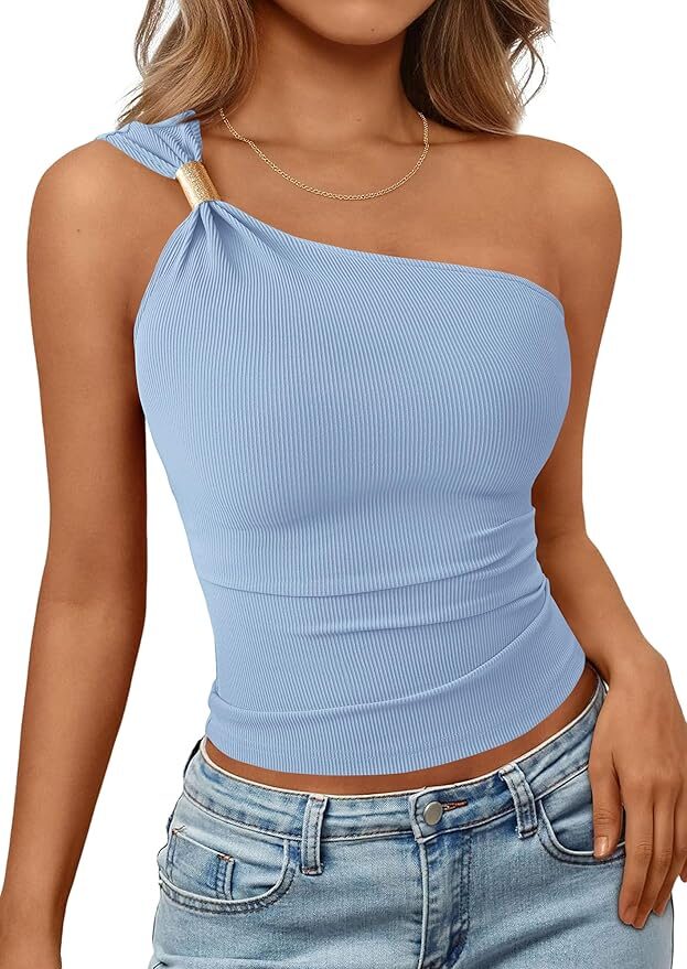 One-shoulder going out tops amazon