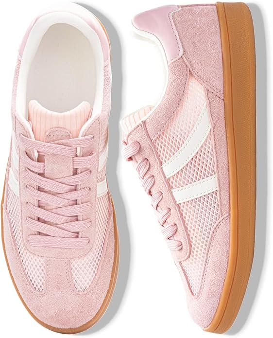 pink lightweight sneakers for casual walking
