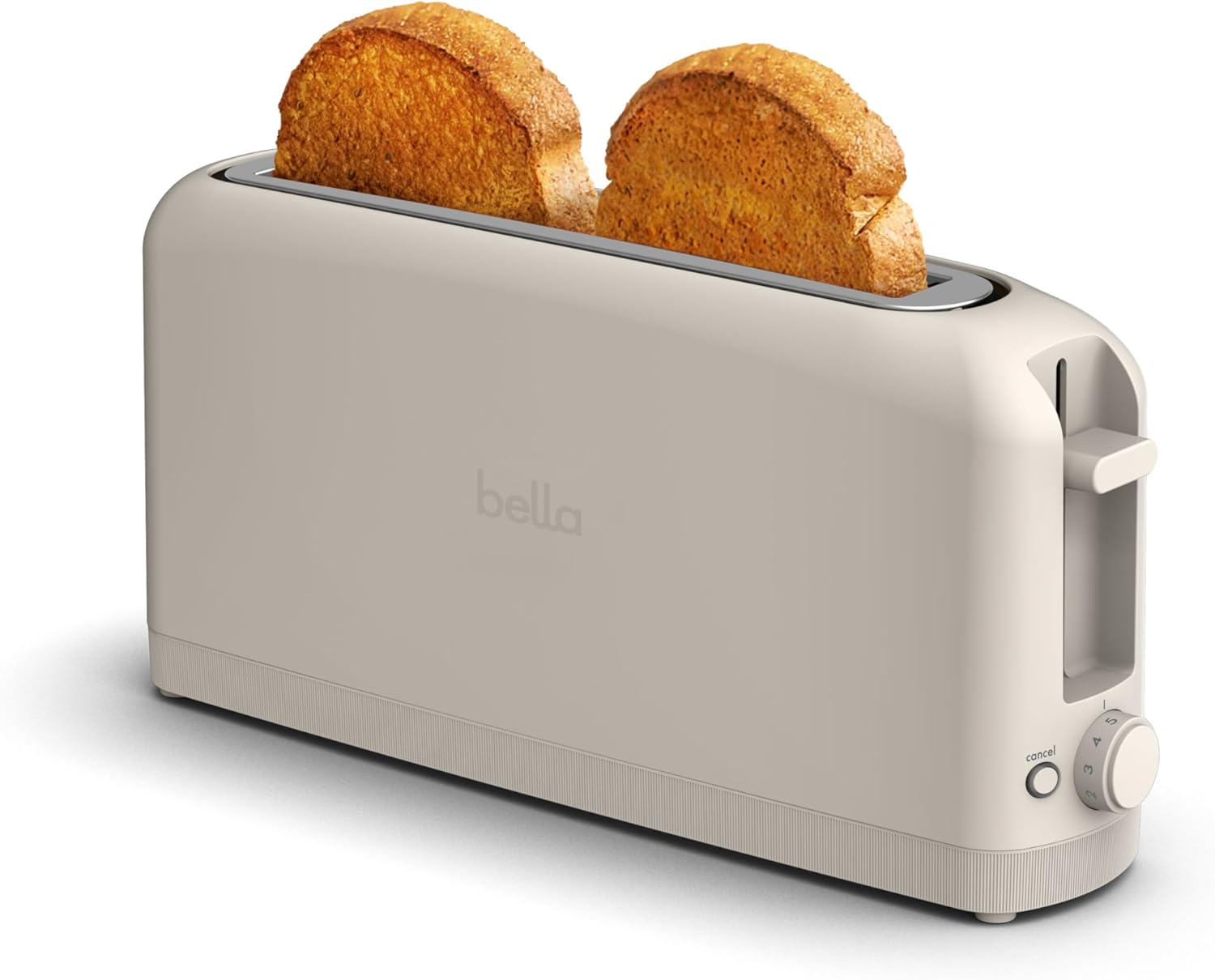 Slim two-slice toaster in oatmilk color 