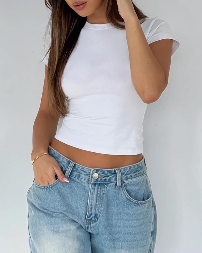Basic White Cropped Tee