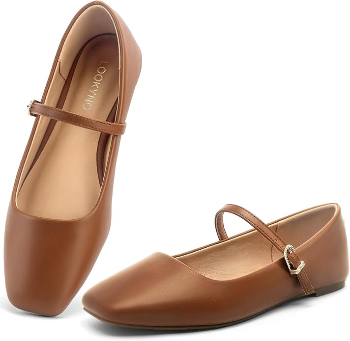Brown Mary Jane Ballet Flats