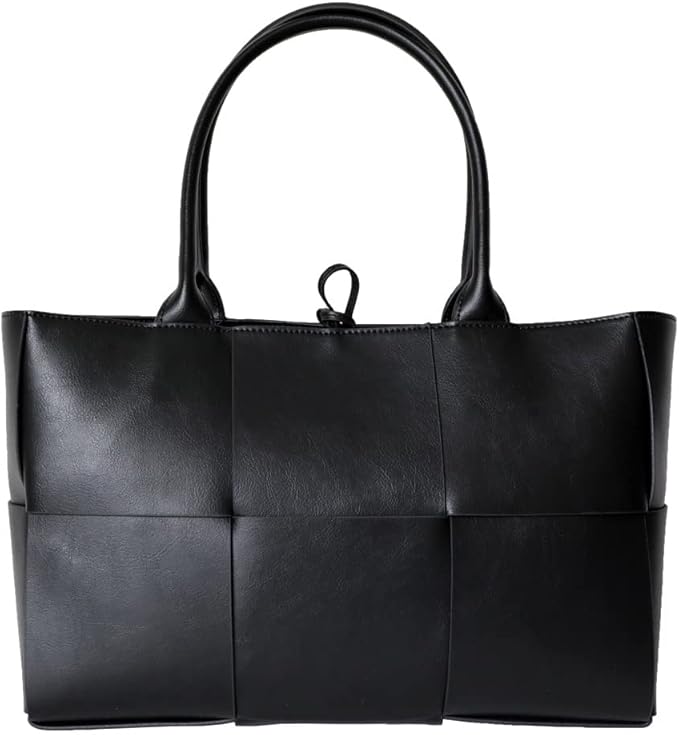 Large Black Woven Tote Bag