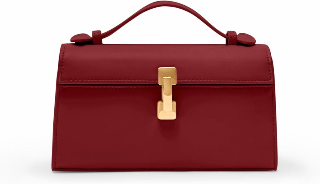 Red Top Handle Evening Bag