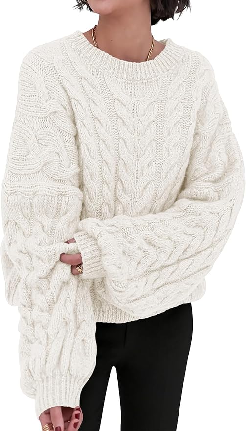 White Chunky Knit Sweater