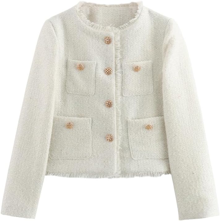 White Cropped Blazer Coat