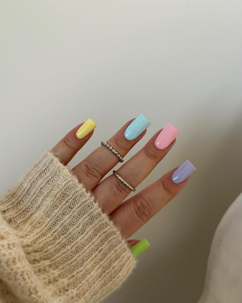 skittles pastel nails