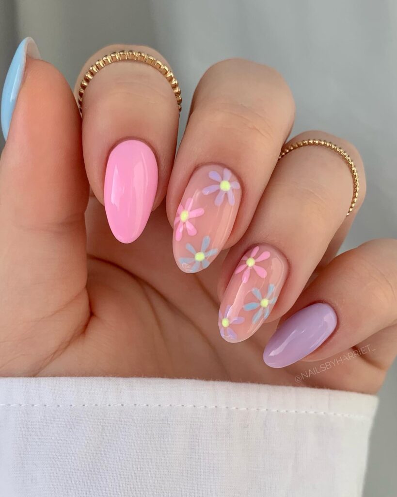 Floral Pastel Nails