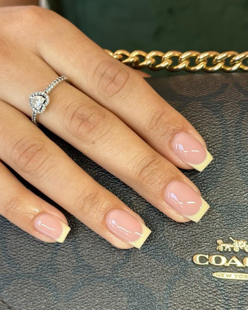 French tip pastel nails