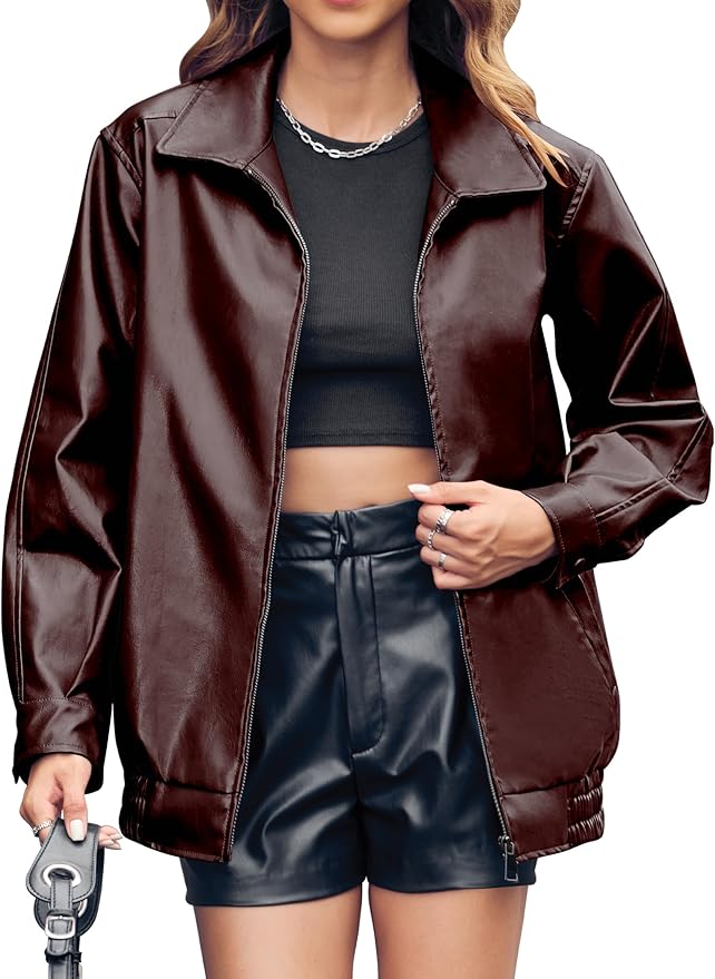 Wardrobe Staple Oversized Faux Leather Jacket