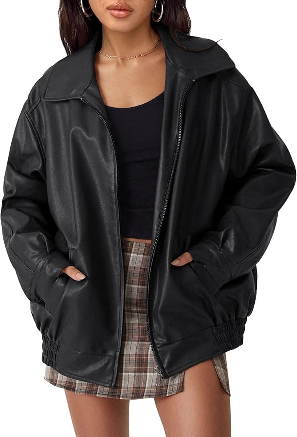 Wardrobe Staple Oversized Faux Leather Jacket