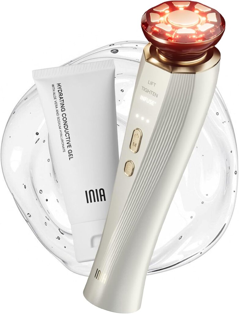 INIA 3-in-1 Skin Tightening & Red Light Therapy Device (Depuffing Tool)
