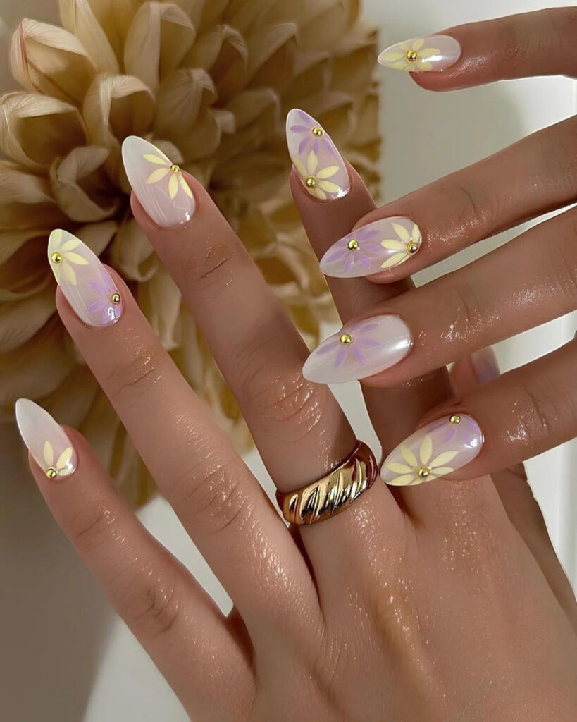 summer flower nails