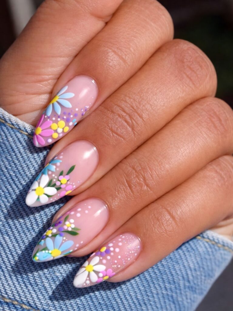 summer flower nails