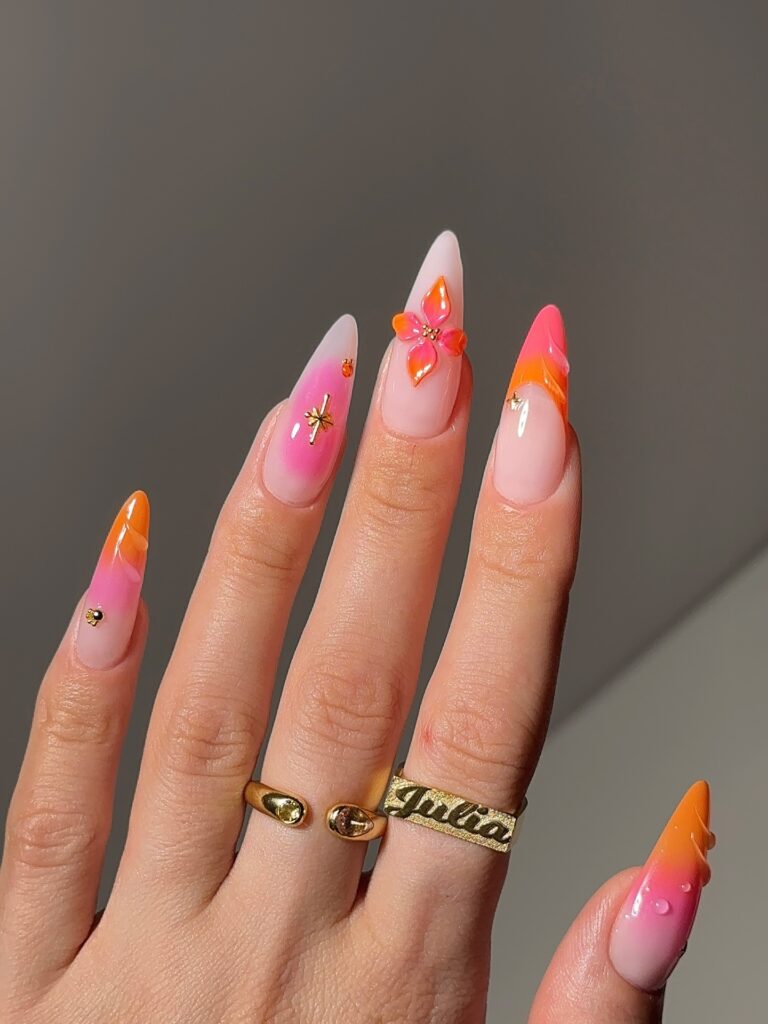 sunset summer nails